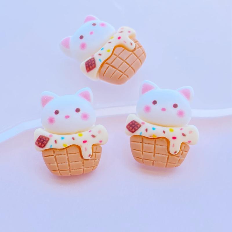 

10Pcs New Cute Cartoon Cake, Ice Cream Series Flat Back Resin Cabochons Scrapbooking DIY Jewelry Craft Decoration Accessorie