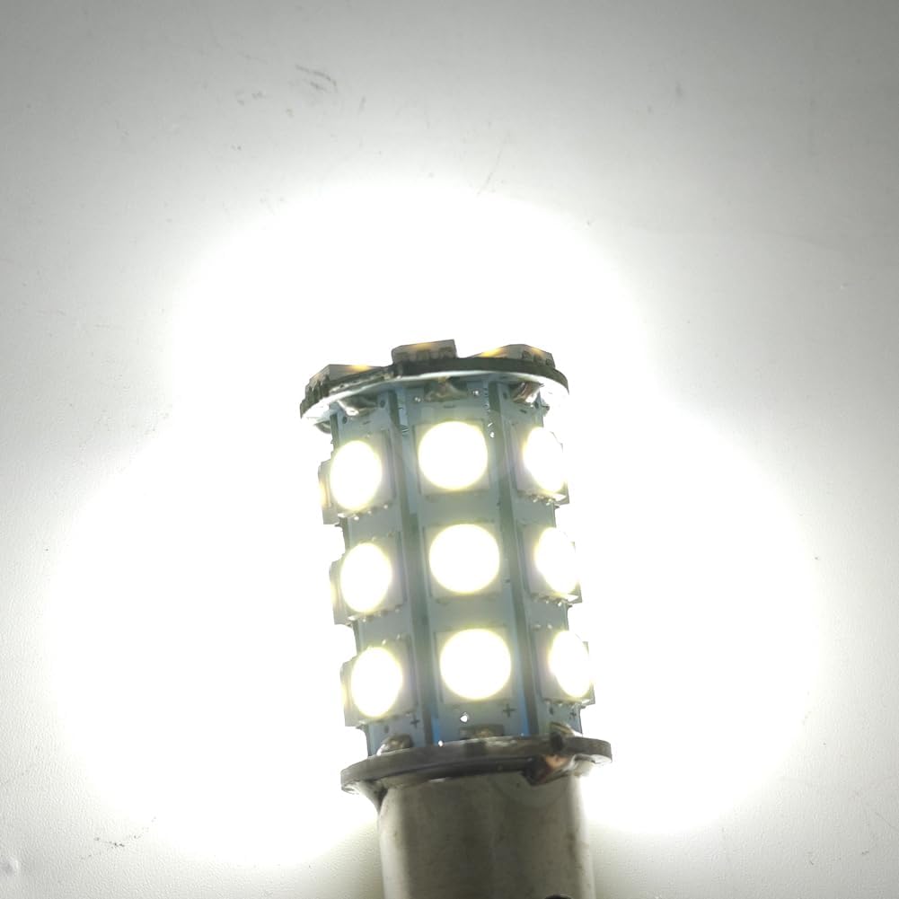Ruiandsion 2pcs 1156 BA15S LED Light Bulbs Super Bright 5050 Chips 27SMD DC 6V LED Bulb for Reverse Turn signal Light,White