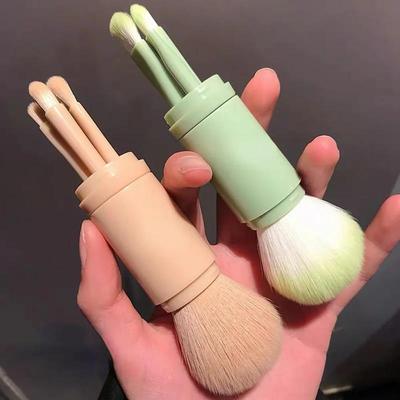 4 In 1 Teleskop Make-Up Pinsel Tragbare Reise Make-Up Pinsel Set Lidschatten Lose Pulver Mini Make-Up Pinsel Schönheit Werkzeuge