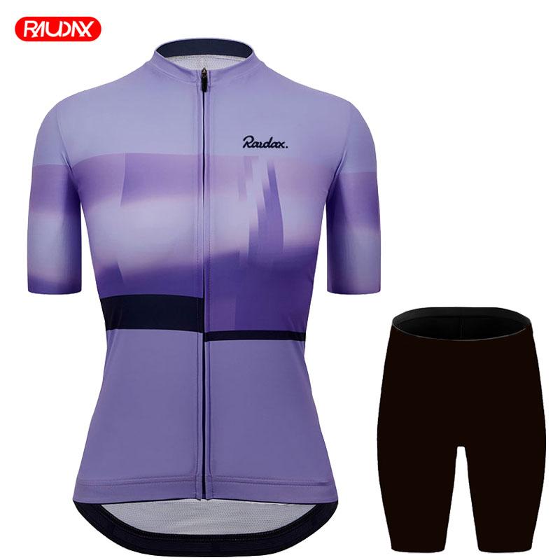 Abbigliamento da Ciclismo da Donna Estivo Manica Corta Set Maglia da Ciclismo Traspirante Mountain Bike Abbigliamento da Ciclismo Triathlon Uniforme da Bici