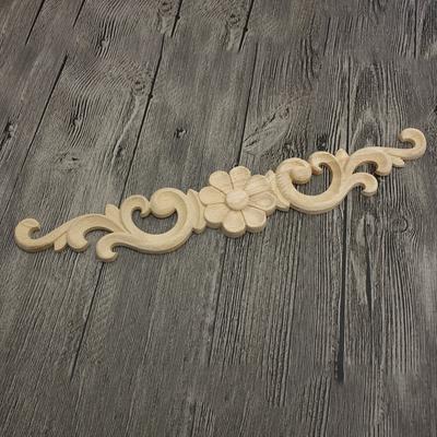 2Pcs Wooden Corner Onlay Carving Art Craft for Furniture Door Head Design Natural Wood Applique Decor Carved Onlay