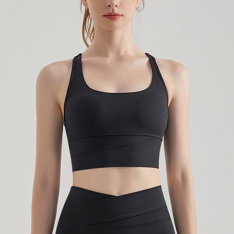 

Ударопрочный женский спортивный бюстгальтер I-образной формы: Ударопрочный, быстросохнущий, с контрастной строчкой для бега и йоги S