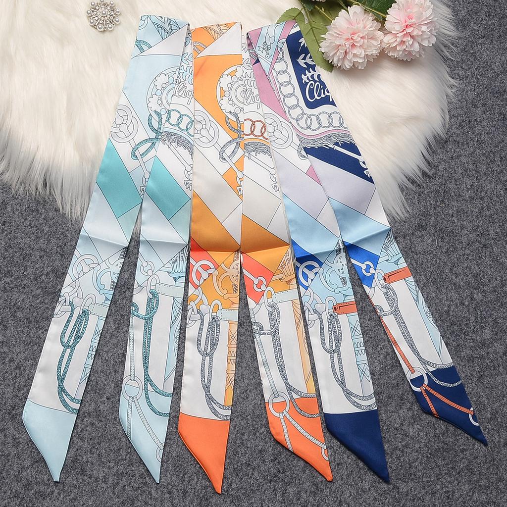 New Rope Chain Scarf Women Luxury Brand Silk Scarf Fashion Foulard Skinny Bag Scarves Hair Headband Neckerchief For Ladies