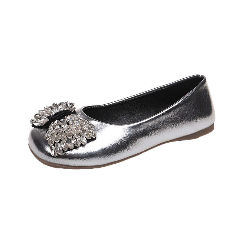 Xiaoxiangfeng Shallow Mouth Single Shoes Women's 2025 Spring and Autumn New Flat-bottomed Commuting Pregnant Women's Shoes with Skirt Bow Doudou Shoes