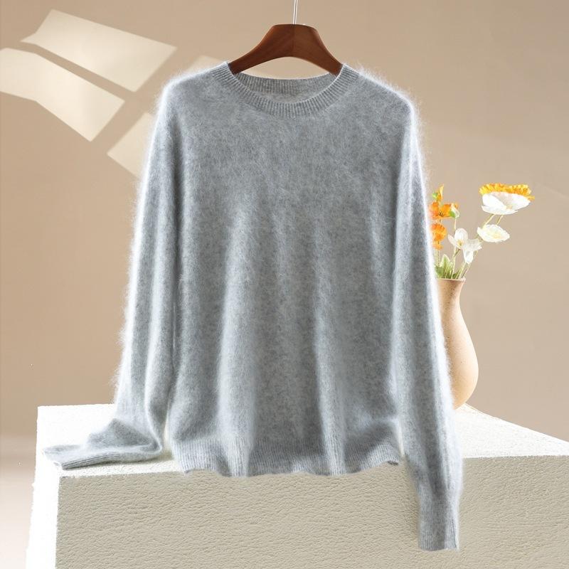 New Autumn-winter Women's Round-neck Pullover Sweater in Candy Colors, Soft and Cozy Inner Layer Top