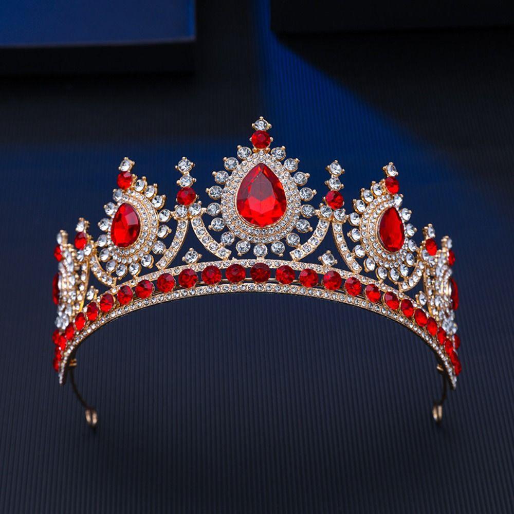 Strass Brautkrone Mehrfarbig Hochzeitskrone Haarschmuck Barock Festzugskrone Frauen