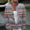 Women's Faux Wool Sweater: Winter 2025 Ancient Tribe Totem Print with Buttons