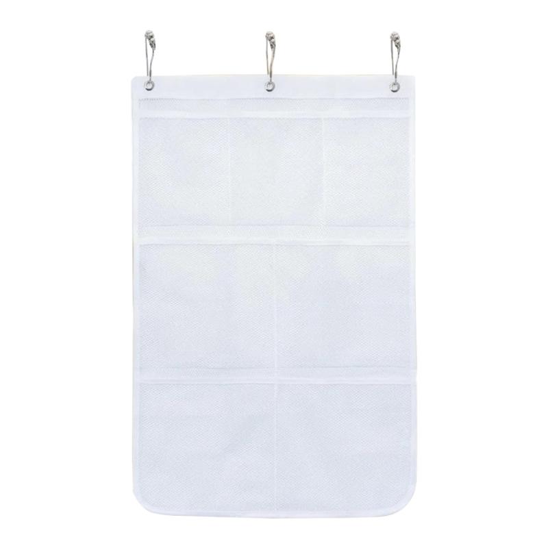 

Mesh Shower Organizers Shower Caddys Bag Bathroom Wall Pouch Fabric Texture Bathroom Accessories Hanging Storage Bag 1