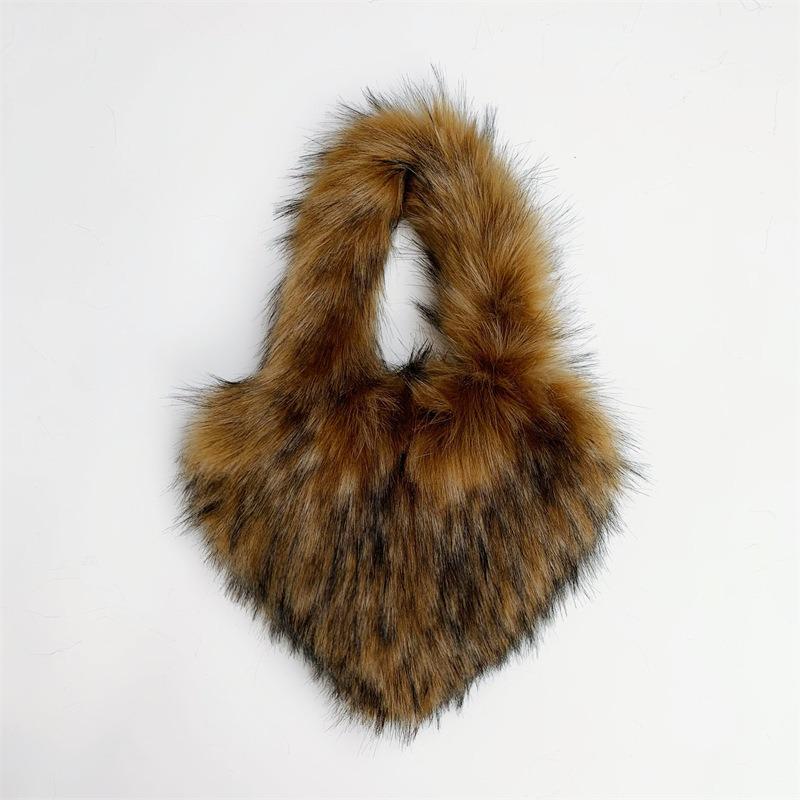Popolari Nuove Popolari a Forma di Cuore Morbide Borse a Tracolla da Donna Adorabili Pelliccia Finta Morbido Peluche Borsa Tote Invernale Trendy Chic Borsa a Spalla Singola Pochette Borse