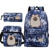 Pusheen fette Katze niedlicher Cartoon bedruckter Schulranzen grenzüberschreitende Studenten tragbare Umhängetasche Federmäppchen dreiteiliges Set