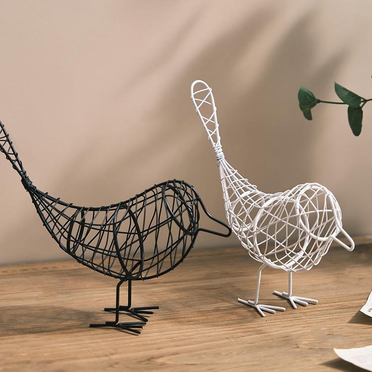 Vintage Metal Wire Bird Figurine Mini Abstract Animal Statue Modern Home Decor Craft for Wedding Birthday Gift To Friends
