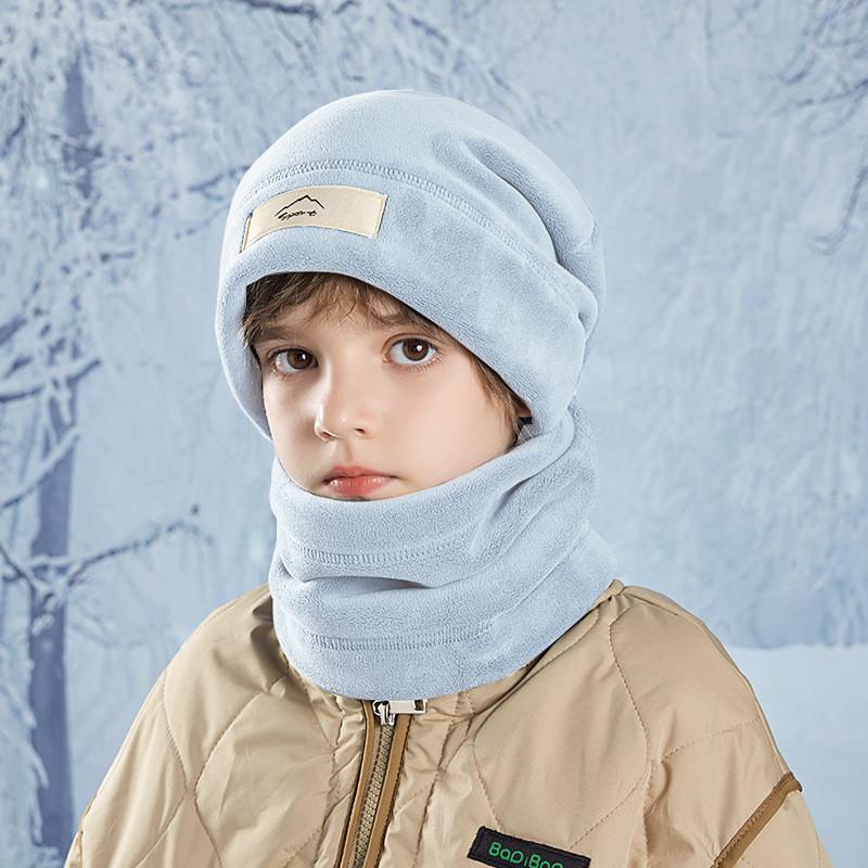 Kids Plush Hat And Neck Gaiter Pair With Warmth And Windproof Design For Winter Outdoor Use
