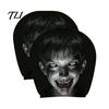Fashionable Car Interior Decor 2Pcs Halloween Headrest Covers, Creepy Ghost Face Seat Durable Protector Protector, Breathable Auto for SUV Truck
