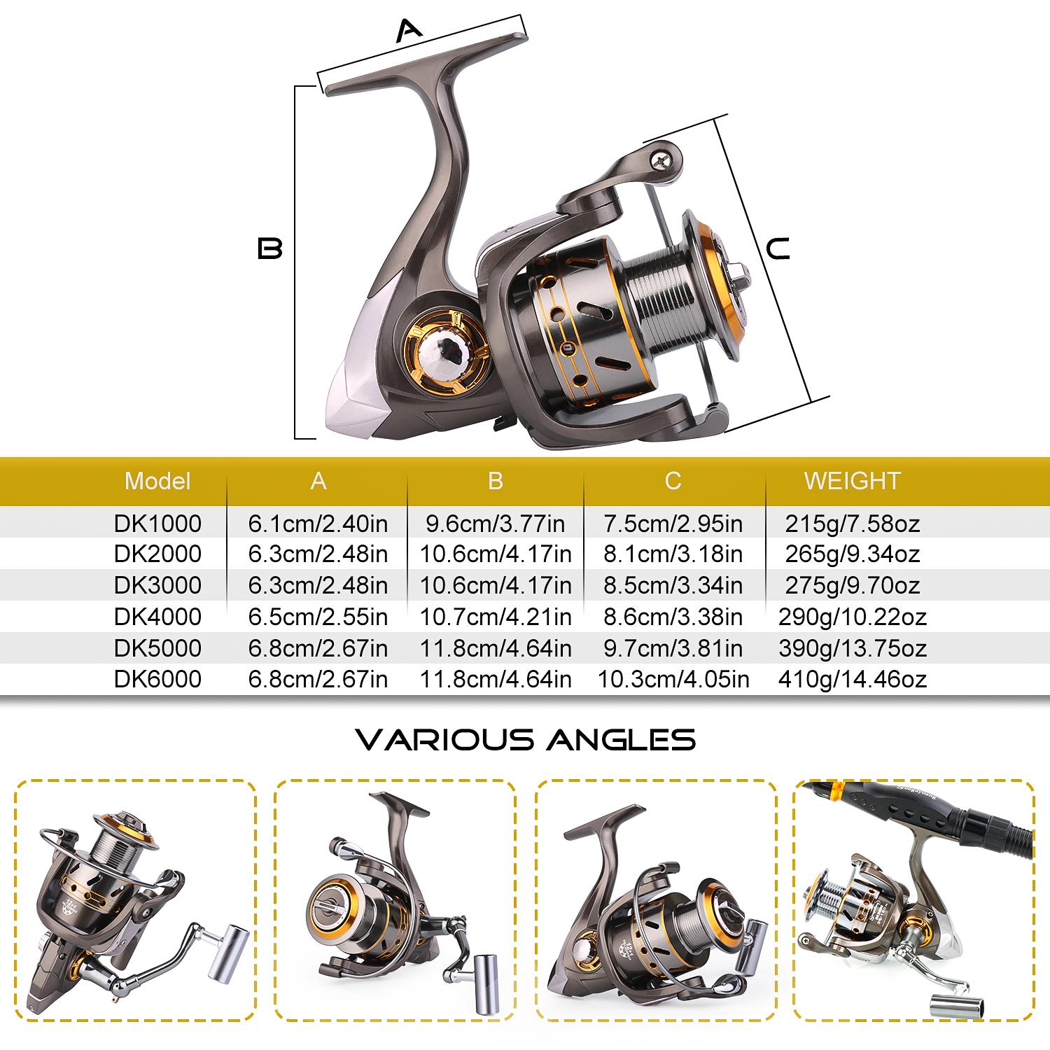 

Sougayilang Спиннинговая рыболовная катушка 12 + 1BB 3000 Металлическая спиннинговая катушка из нержавеющей стали Лодка Рок Рыболовное колесо 3000