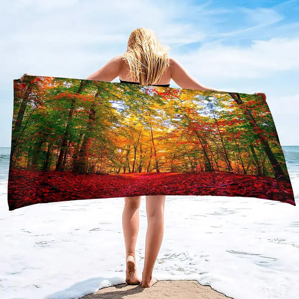 Mystery Forest Beach Towel Tree Bath Towel For Travel Sport Gym Spa Yoga Kitchen Hand Towels Microfiber Quick Dry Swimming Cover
