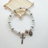 Cross Rosary Bracelet Elastic Bead Jewelry Men Hand Decoration Supplies
