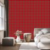 Red and Burgundy Checkered Wallpaper for Living Room and Bedroom 50x1000