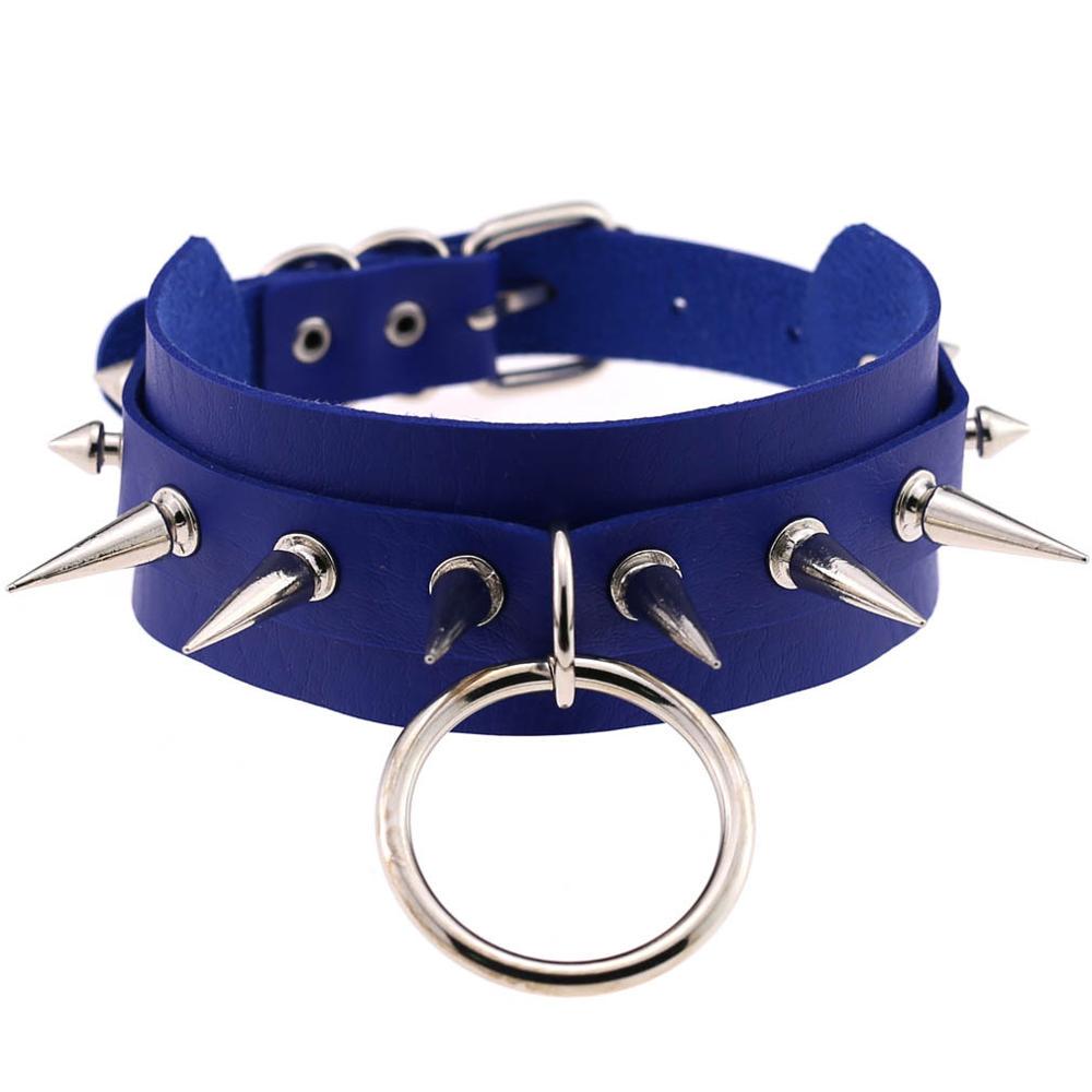 Black Spike Choker Goth  Punk Harajuku  Collar Belt Necklace Pu Leather Chocker  Cosplay Club Party  Festival Jewelry
