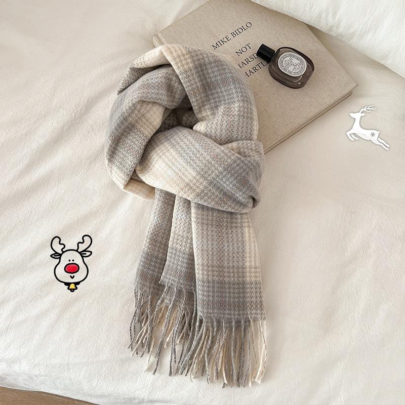 New quality scarf women's winter atmosphere Christmas gift warm scarf versatile soft waxy shawl