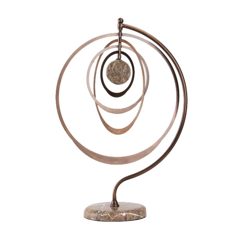 Metal Handicraft Golden Ring Geometric Hollow Balls Crossed Sphere Pendant Line Metal Figurine Home Decoration Accessories