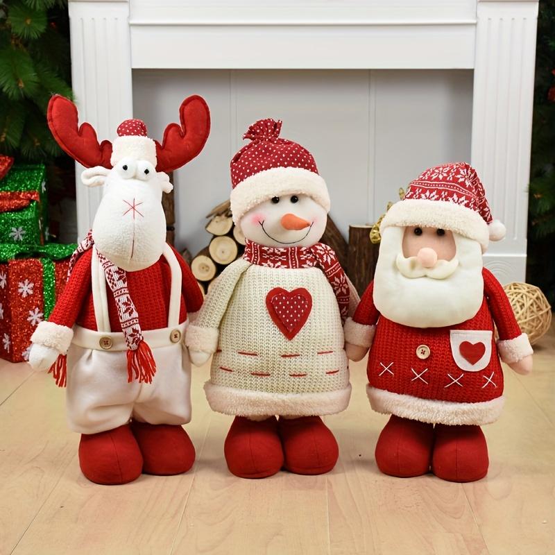 1pc Big Size Retractable Santa Claus Snowman Elk Xmas Figurines Christmas Decoration Gift Xmas Tree Ornament