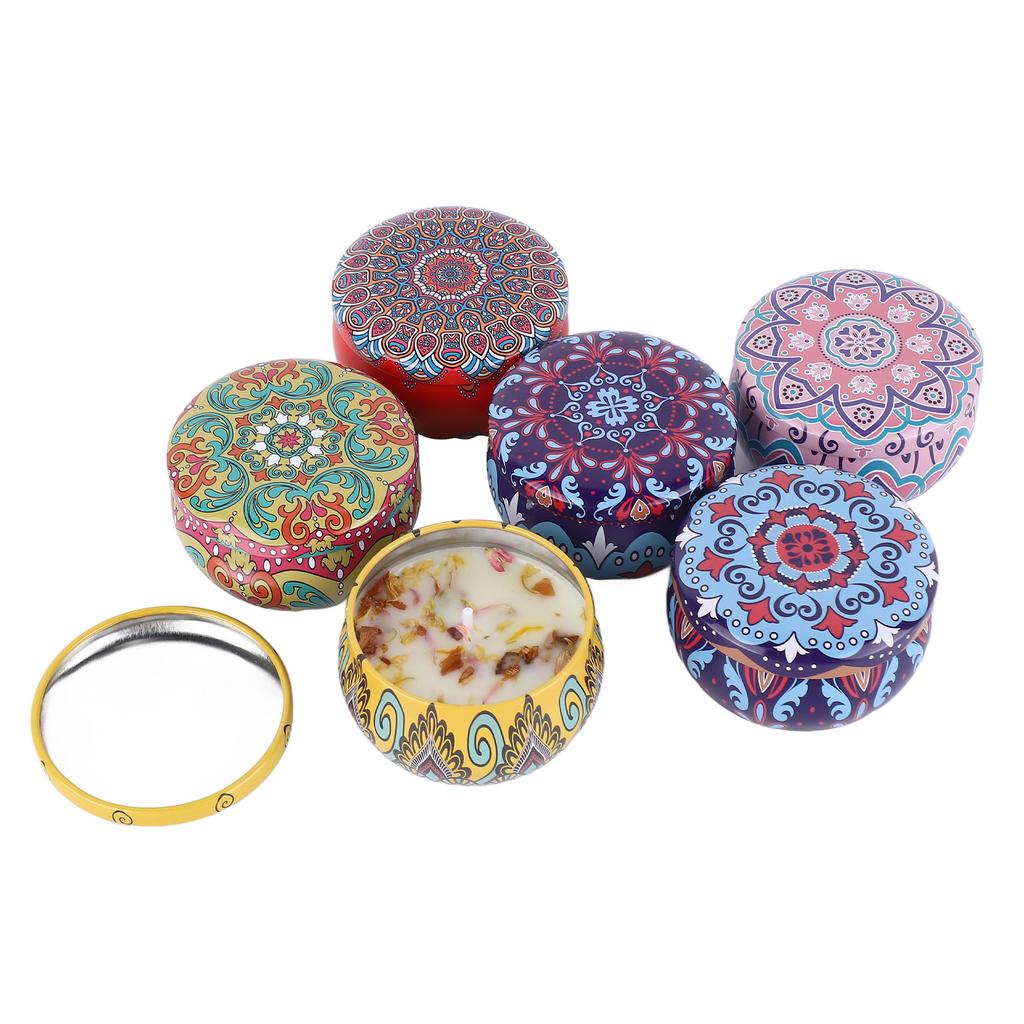 6Pcs Scented Candle Soy Wax Retro Elegant Bland Fragrance Odour Removal Aromatherapy Candle for Bedroom Office Bar