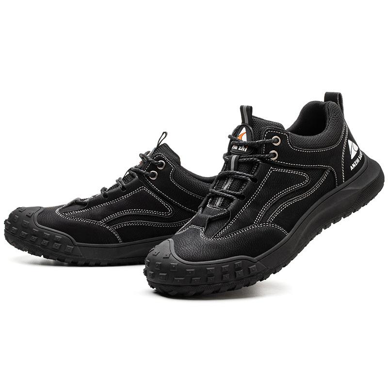 

Новые рабочие защитные ботинки мужские противоударные противопрокольные легкие дышащие защитные ботинки со стальным носком D466 45 чёрный