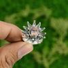 Womens day Sale 925 Silver Natural Rhodonite Statement Wife Flower Ring Jewelry