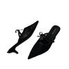 French Fairy Breathable Mesh Lace Bag Head Sandals Female Summer Kitten Heel Empty Single Shoes