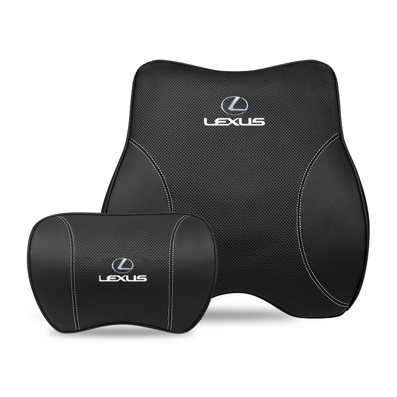 Leather Car Headrest Lumbar Pillow Neck Gap Filler Pillow For Lexus IS250 IS200 CT200h GS300 LS430 RX450h LX570 IS300 ES RX LS