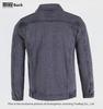 Giacca di Jeans Solida Grigia da Uomo Taglio Ampio 2023 - Abbigliamento Casual Autunnale
