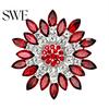 Women Fashion Flower Brooch Crystal Rhinestone Jewelry for Wedding Party Gift