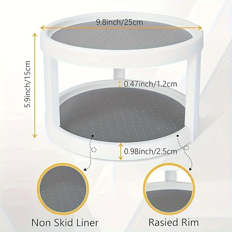 360 Rotating Cabinet Organizer Kitchen Bathroom Cosmetic Turntable Storage Tray Non-Slip Spice Round Rack Plates Desktop Storage