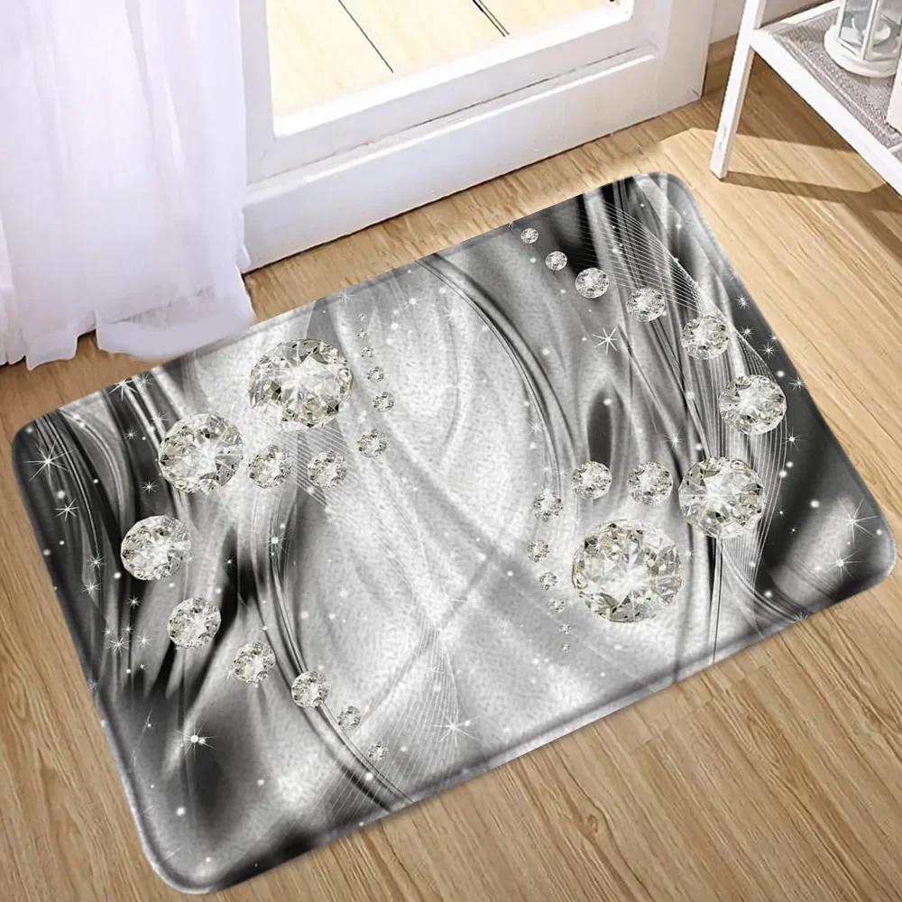 Elegant Bouquet Of Fantastic White Flowers 3D Style Shower Curtain Bathroom Curtain With Bath Rug Carpet Set Floral Home Decor