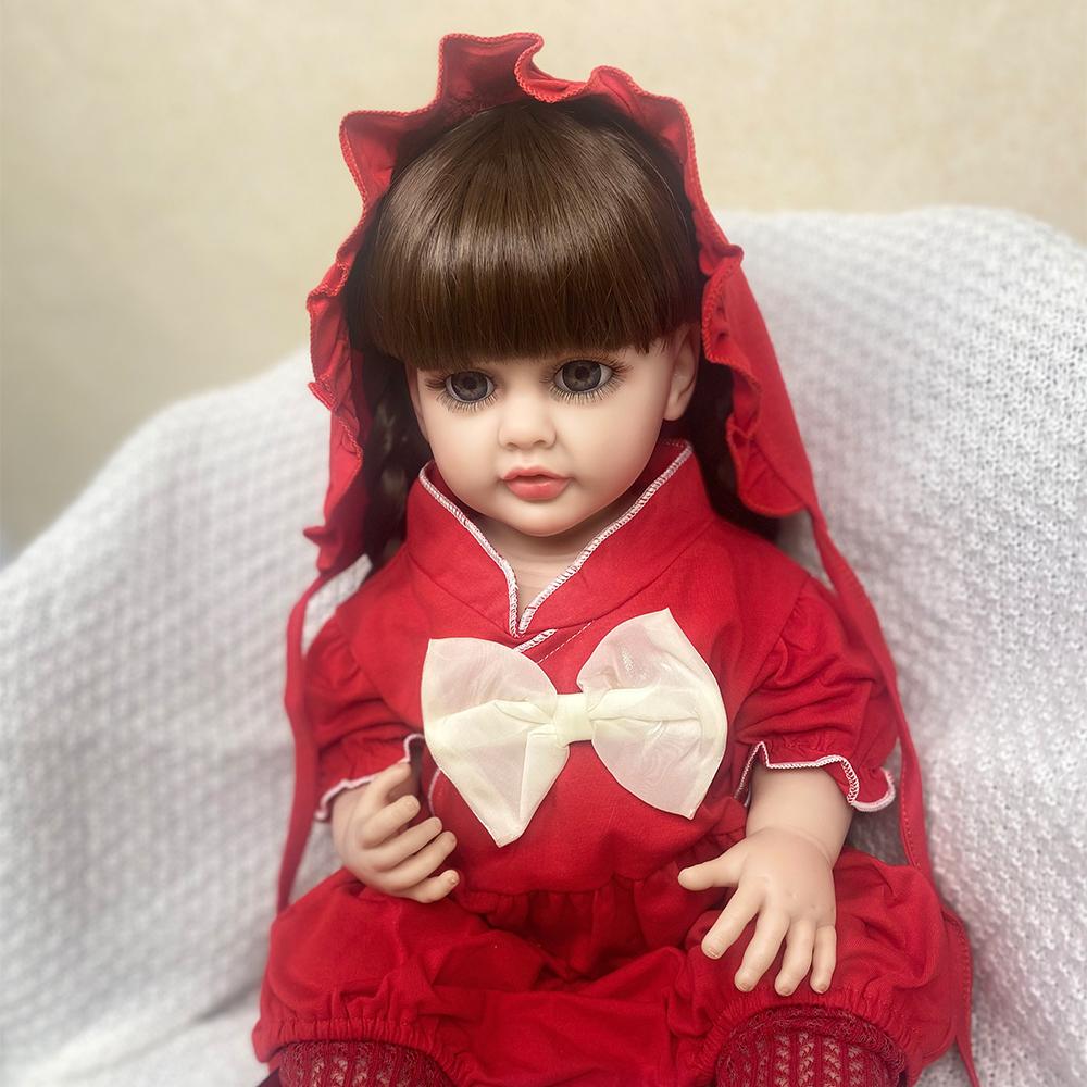 

Кукла Reborn Baby Doll 22 дюйма, мягкая силиконовая виниловая кукла для новорожденных девочек, принцесса Бетти с длинным париком, куклы-игрушки