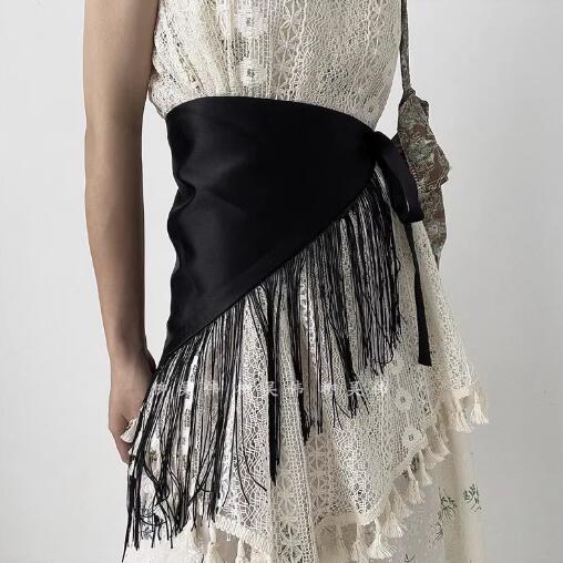Style Bohème Mode Broderie Corset Large Ceinture Femmes Décontracté Décoratif Ceinture de Corsage à Lacets Foulard Triangulaire