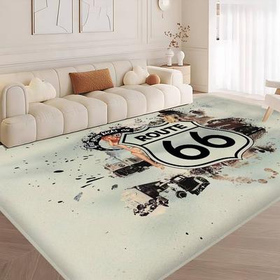 Alfombrilla de suelo Ruta 66 de EE. UU. Estilo nórdico Felpudo para el hogar Alfombrillas para baño-inodoro Alfombrilla decorativa para dormitorio Hotel