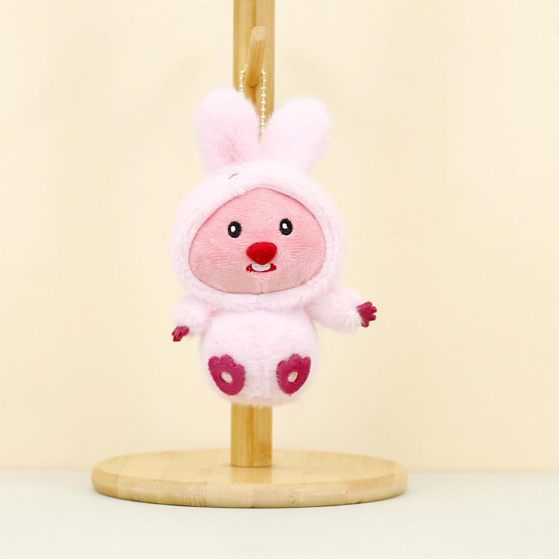 Soft Plush Keychain Animal Doll For Girls Bags Cute Rabbit Frog Bear Adornments