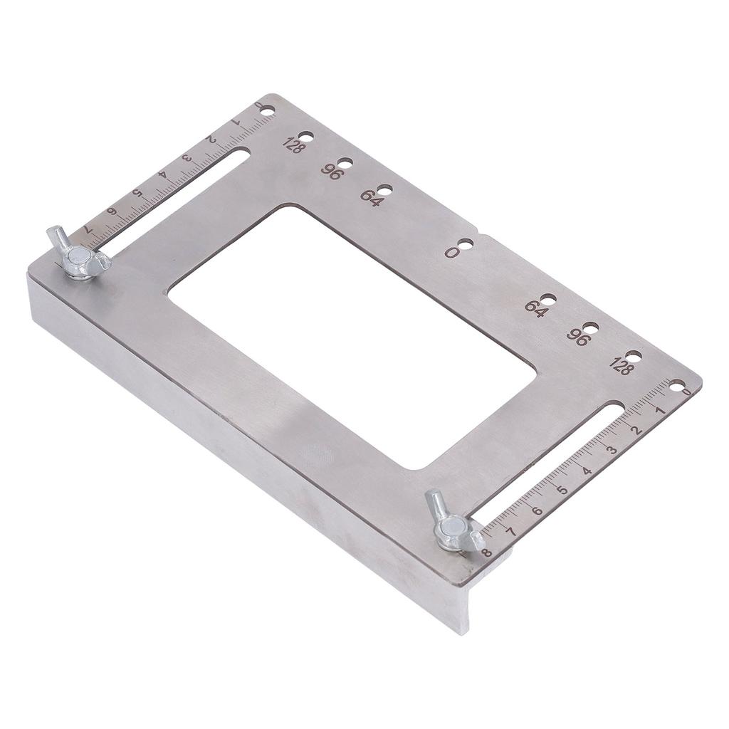 Cabinet Hardware Jig Stainless Steel Furniture Handle Punch Locator with Adjustable Screw Silver