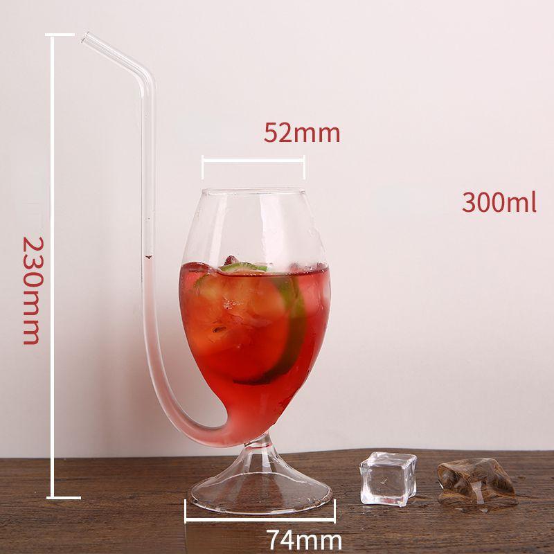 Nordisches Kreatives Cocktailglas Vampirbecher Whiskey Wein Milch Saft Glas mit Strohhalm für Heimparty Bar Club Eichhörnchenbecher