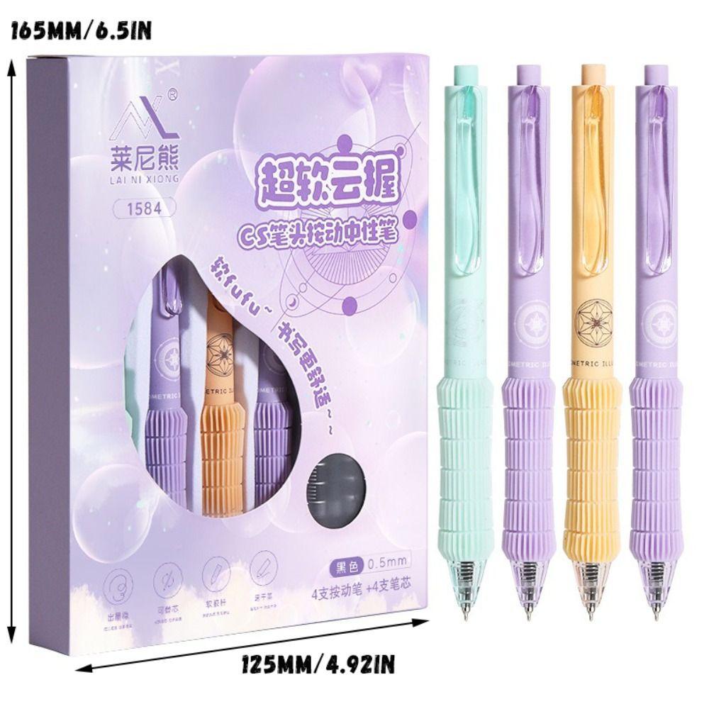 4PCS/Set CS Tip Neutral Pen 0.5mm Black Ink Signature Pens New Writing Tool  School Office