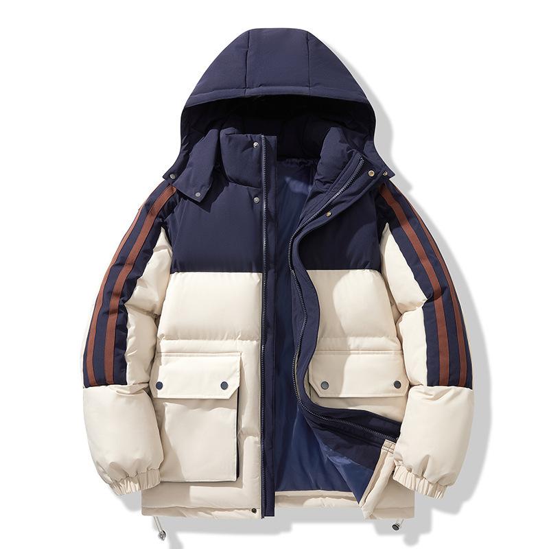 Men's Winter Warm Hooded Jacket Casual Windproof Coat Padded Thicken Parka Jackets for Men Quilted Full Zip Windbreaker Insulated Jackets with Hood