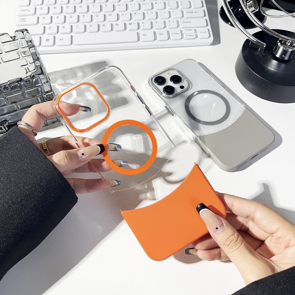 Applicable To Apple 16promax Two-in-one Splicing Magnetic Suction Phone Case IPhone 15 Top and Bottom 13 Transparent Hard Case