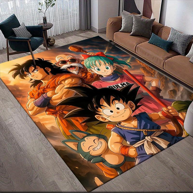 Dragon Ball Collection Anti-Slip Rug, Rectangular Carpet for Game Room, Bedroom & Living Area, Home Decor