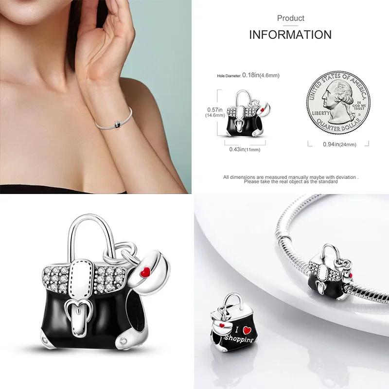 925 Silber Glühwürmchen Libelle Eule Anhänger Kleeblatt Herz Zirkon Farbperle für Original Armband Anhänger Schmuck