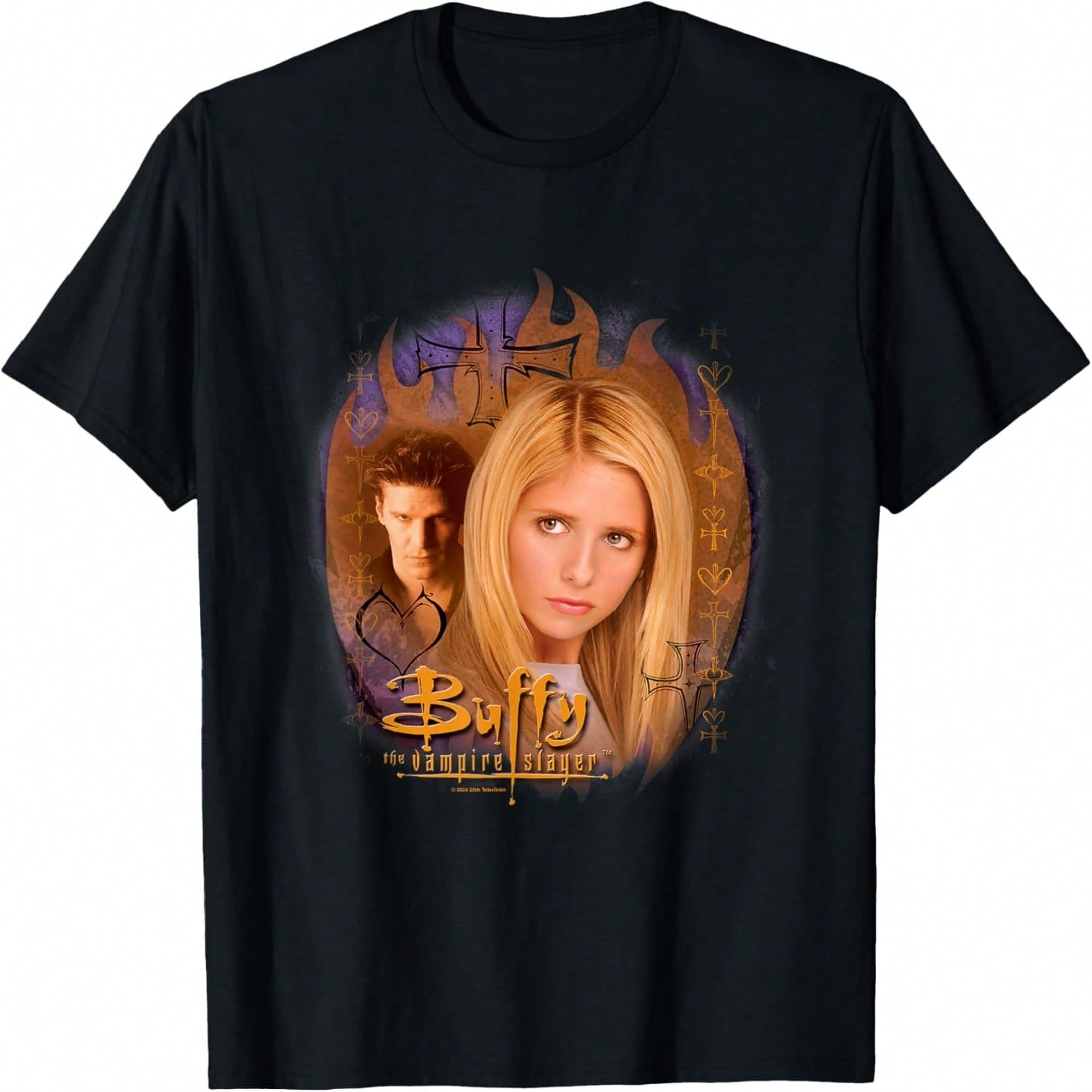 Buffy The Vampire Slayer Buffy & Angel Faces Vintage Shot T-Shirt S разноцветный