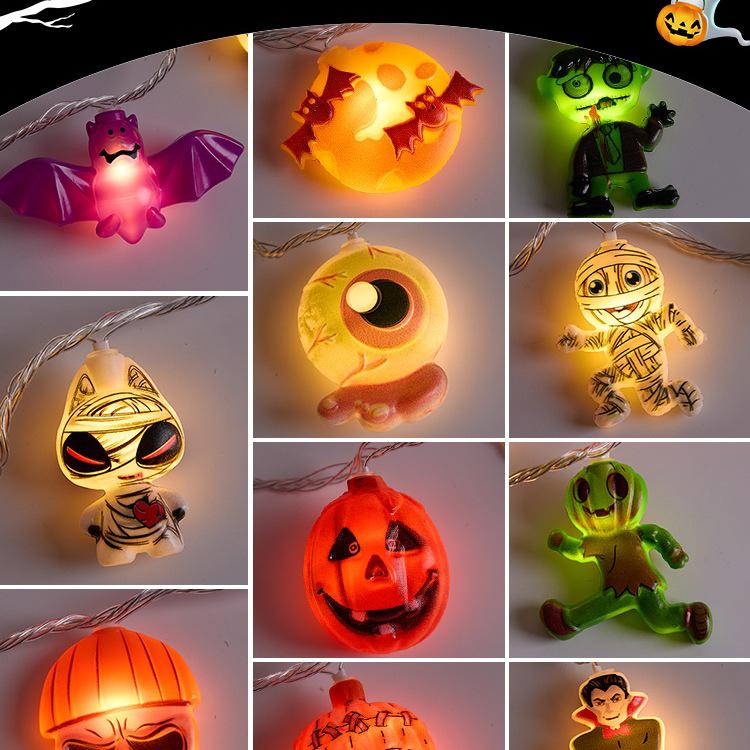 Halloween String Lights: Pumpkin & Ghost Decor for Bar, Kindergarten, or KTV