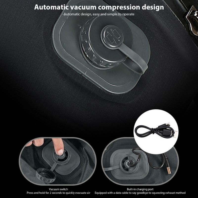 Foldable Vacuum Sealed Compression Bag For Clothes Bedding Travel Storage Pump Release Design Waterproof Tear Resistant Materials