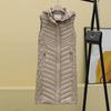 Autumn and Winter New Down Cotton Vest Women's Medium and Long Glossy Leave-in Vest Large Size Vest Jacket