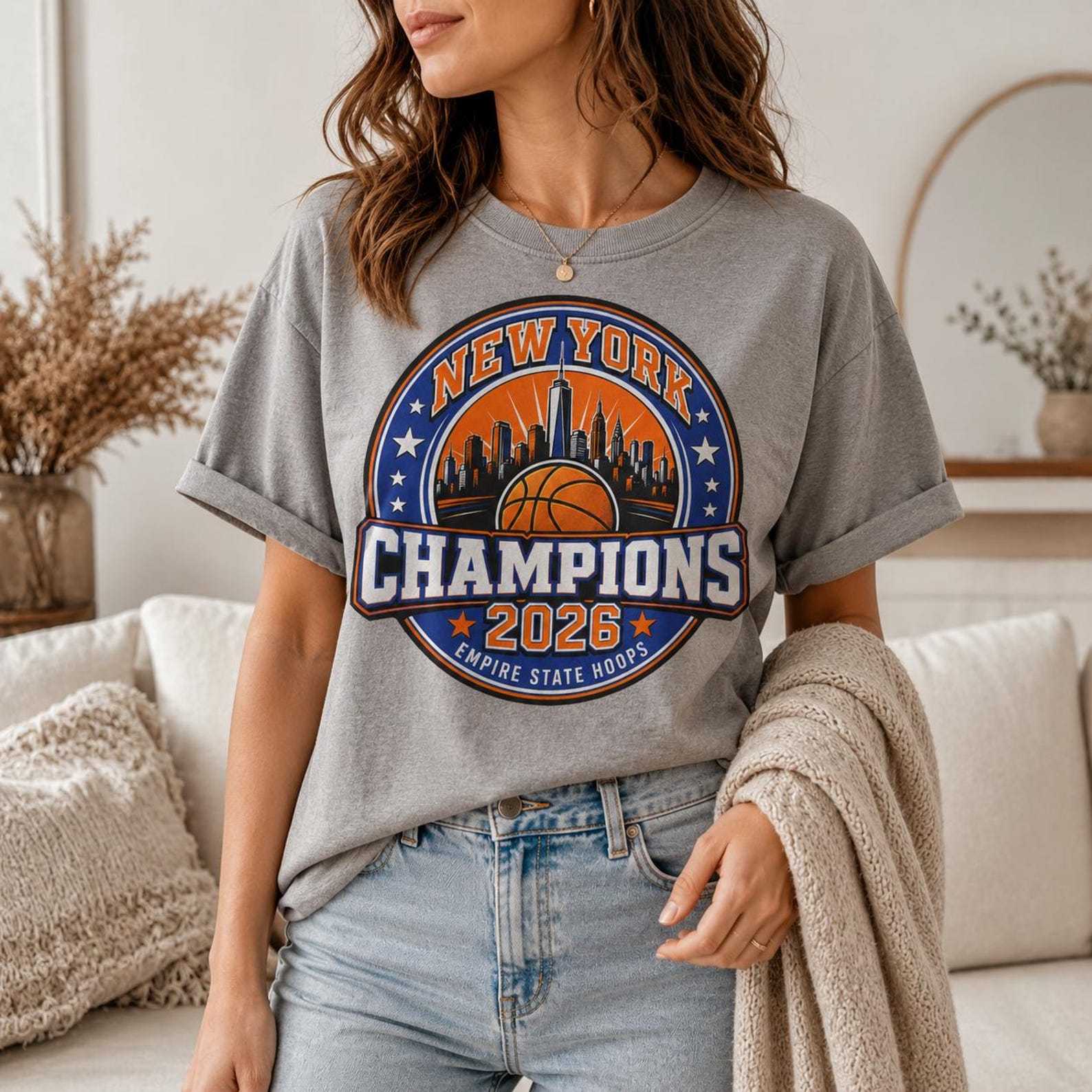 New York Basketball Champions 2026 Shirt, Empire State Hoops Tee 4XL